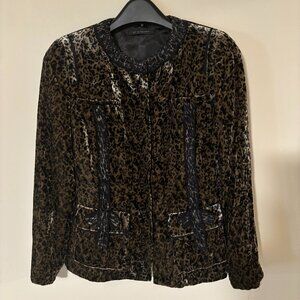 Elie Tahari Velvet Leopard Blazer